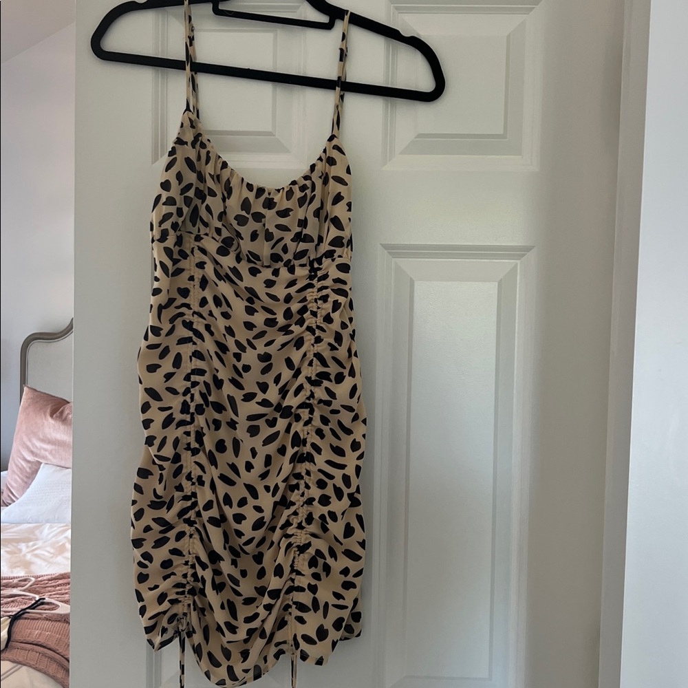 Leopard Print Beige and Black Dress